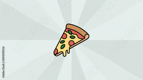 Illustration of pizza slice with toppings a colorful and appetizing design for food and restaurant concepts