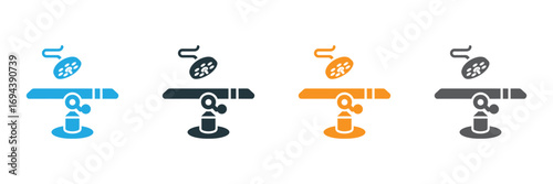 Modern medical operating table with overhead lighting,Surgical Table line icon. Element sign from transplantation collection. Flat Surgical Table outline icon sign for web design,