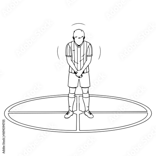 Football player preparation: This shows the moment a player prepares before the game starts. It is an ideal visual element to demonstrate enthusiasm and professionalism for the sport.