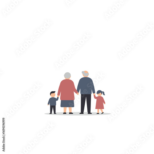 Grandparents Holding Grandchildrens Hands.