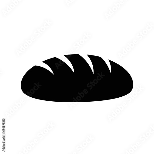 Black silhouette of a loaf of bread isolated on white background silhouette