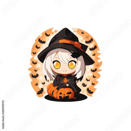 Halloween Witch Face Cartoon Vector