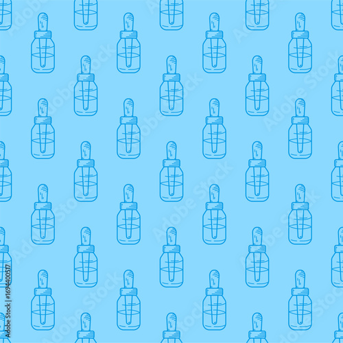 Skin care doodle pattern background. Skin care seamless pattern background. serum doodle pattern.