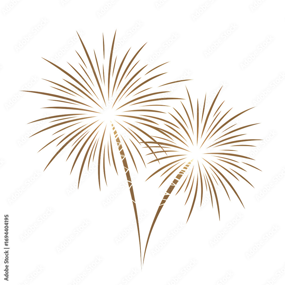 Fototapeta premium Stunning golden fireworks explode in a celebratory burst, perfect for festive occasions and special events.
