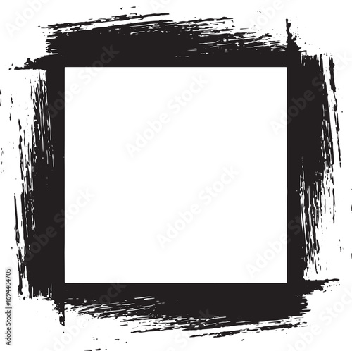 Vector art of black brush stroke frame for artistic design