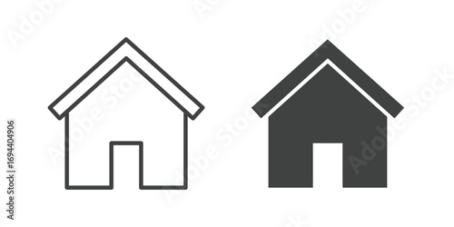 Home icon. Line and glyph solid icon. Editable stroke and Perfect pixel isolated on white background. Vector illustration
