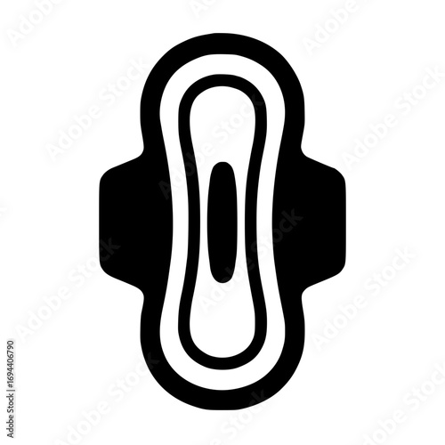 Women's Safety Pad Silhouette – Black SVG Minimal Icon, Single Element, Transparent Graphic