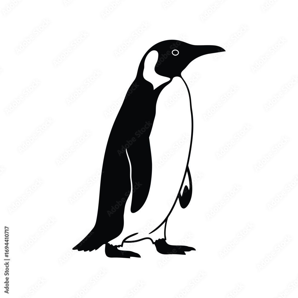 Fototapeta premium Simple hand drawn emperor penguin illustration minimalist vector arctic animal vector