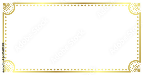 rectangle lotus detailed hinduism ornament frame vector