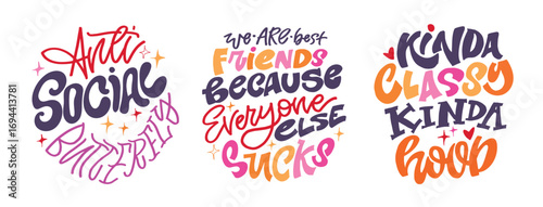 Trendy hand drawn doodle lettering quote about sarcasm. Lettering for t-shirt design, mug print, bag print, clothes fashion. 100% hand drawn vector image.