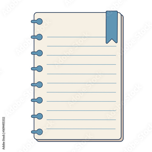 Line Page Simple Memo Notes Book Loose Leaf Paper Illustration