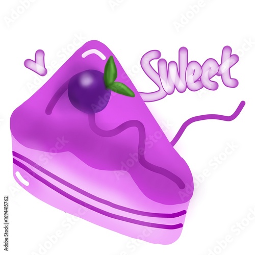 Sweet Purple Cake: Sweet pieces with a touch of fresh fruit