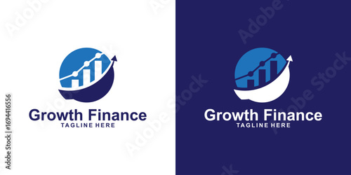 logo design graph finance and arrow in circle,design invest modern and elegant.