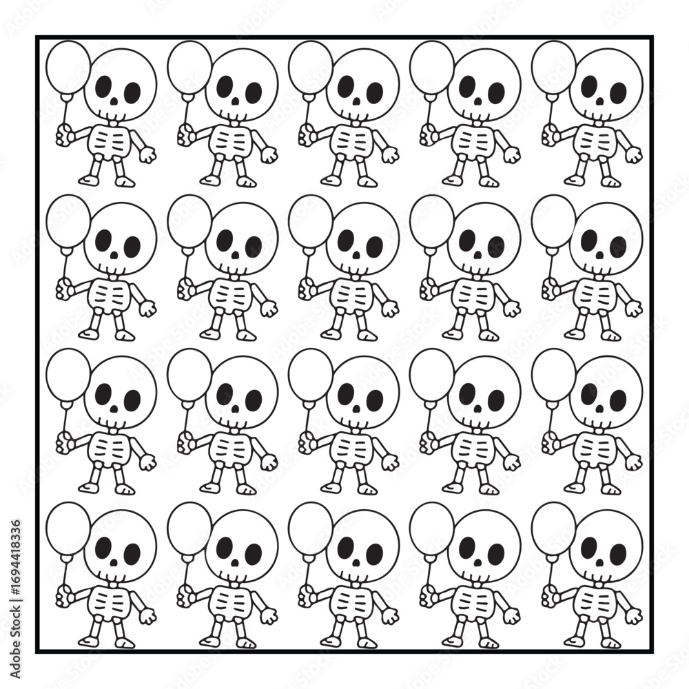 Fototapeta premium Comfy Halloween Pattern bold and easy Coloring Pages