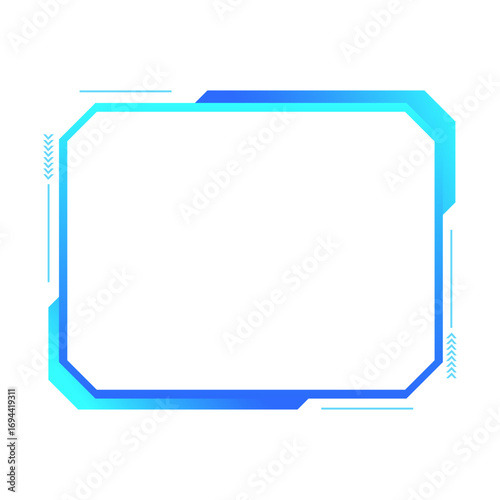 Futuristic Gradient Tech Frame Borders UI & Streaming Panel Elements