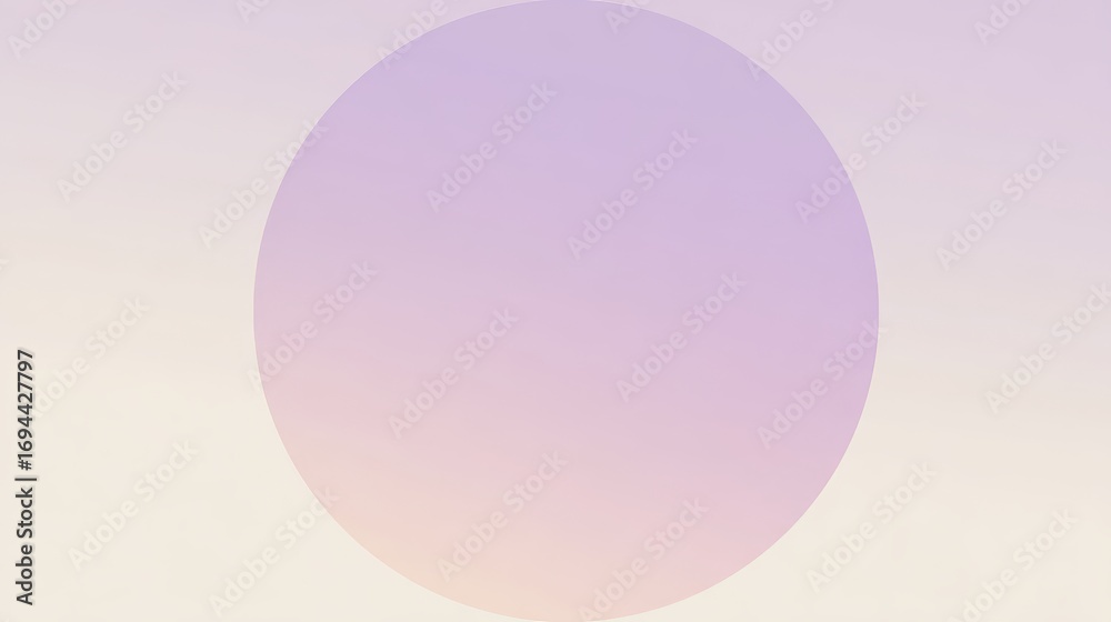 Fototapeta premium Minimalist circle gradient background with pastel lavender and cream tones, dreamy high-resolution abstract wallpaper design