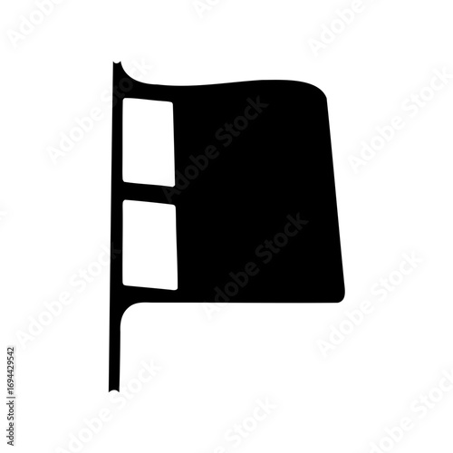 Silhouette of a Unique Desk Chair with Geometric Details and Curved Lines