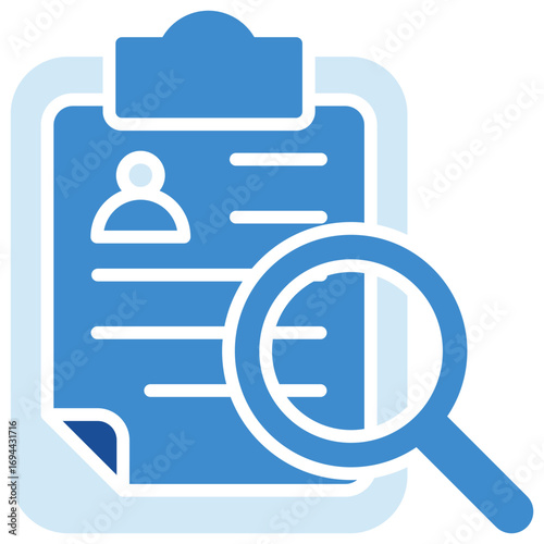 Recruitment Process Blue Glyph Icon