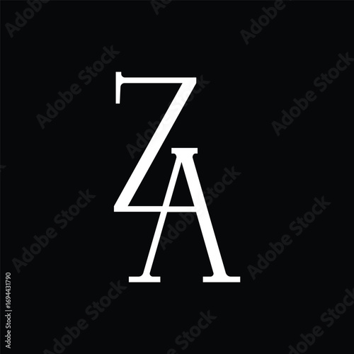 Initial letter ZA logo design 
