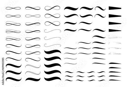 Collection of Decorative Swashes, Underlines, and Emphasis Marks