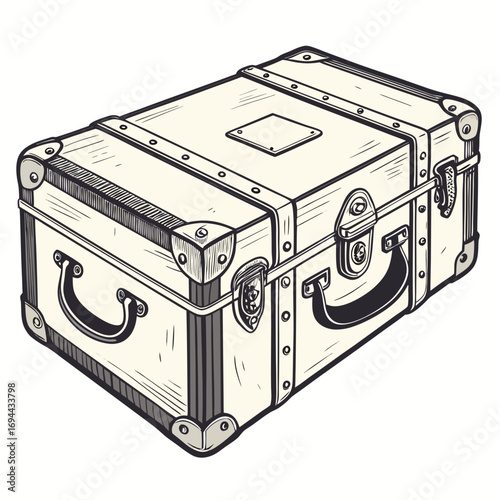 Vintage Suitcase Illustration Travel Ready Design