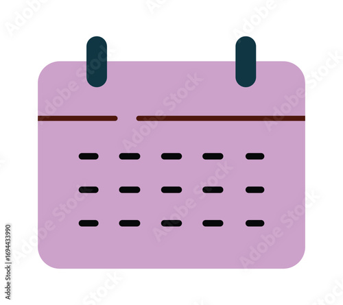 Minimalist Purple Calendar Icon for Schedule and Event Planning