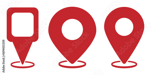Location map pin icons set. Modern map marker collection. Pinpoint. GPS location symbol. Flat style vector.  Navigation map, location navigation icon, geo location point. eps 10