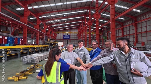 engineer team full skill quality for maintenance and training in industry factory worker , warehouse Workshop for factory operators, mechanical engineering team production.