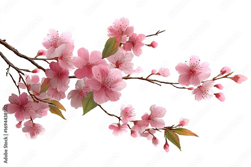 Fototapeta premium Delicate pink cherry blossoms on branches (1)