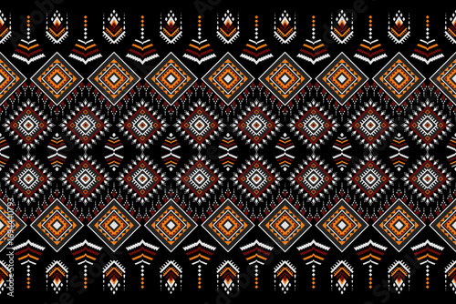 Native geometric abstract Ikat pattern seamless.