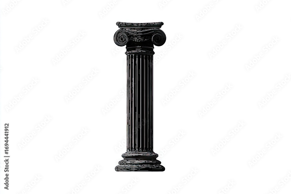 Obraz premium Classic pillar design against a plain background.