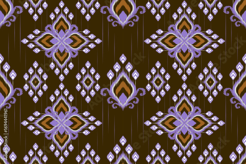 Native geometric abstract Ikat pattern seamless.