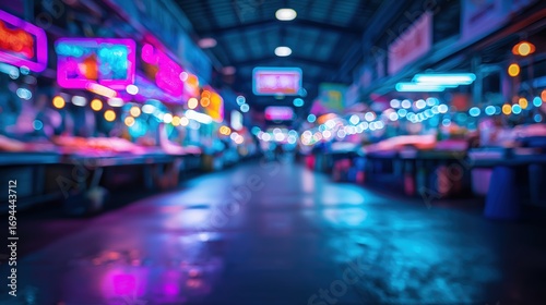 Wallpaper Mural Vibrant Market with Neon Lights and Colors Torontodigital.ca