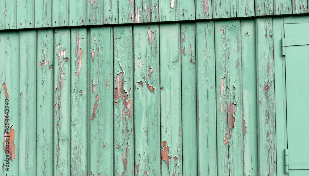 Fototapeta premium Weathered teal wood planks