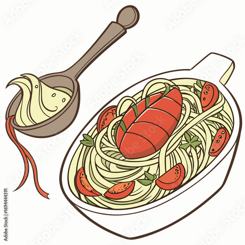 Pasta Delight A Spoonful of Creamy Tomato Spaghetti
