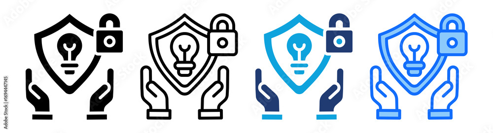 Obraz premium Intellectual Property icon Multi Style Vector Illustration