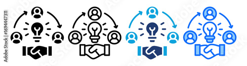 Collaborative Innovation icon Multi Style Vector Illustration