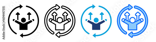 Continuous Improvement icon Multi Style Vector Illustration