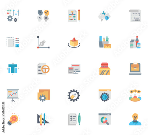 Abstract creative process visualization with geometric elements