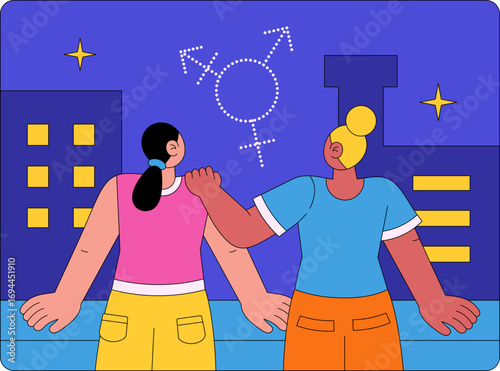 Colorful LGBTQIA+ Diversity and Pride Illustrations – Inclusive Activism, Queer Identity, Trans Visibility, and Love Wins Concept