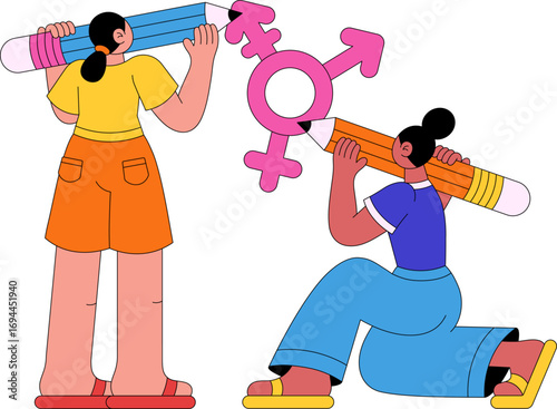 Colorful LGBTQIA+ Diversity and Pride Illustrations – Inclusive Activism, Queer Identity, Trans Visibility, and Love Wins Concept