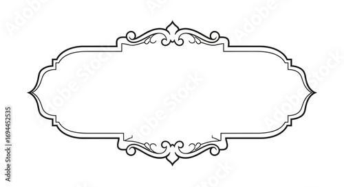 Elegant decorative ornamental frame with ornate flourishes and classic european styling