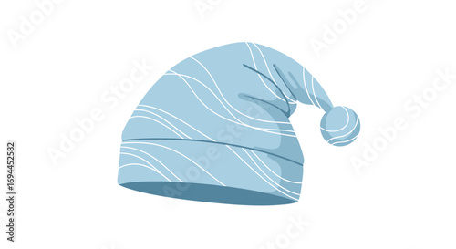 Soft blue night hat with white swirls for comfortable sleep