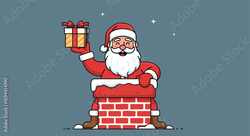 Santa Coming Down the Chimney