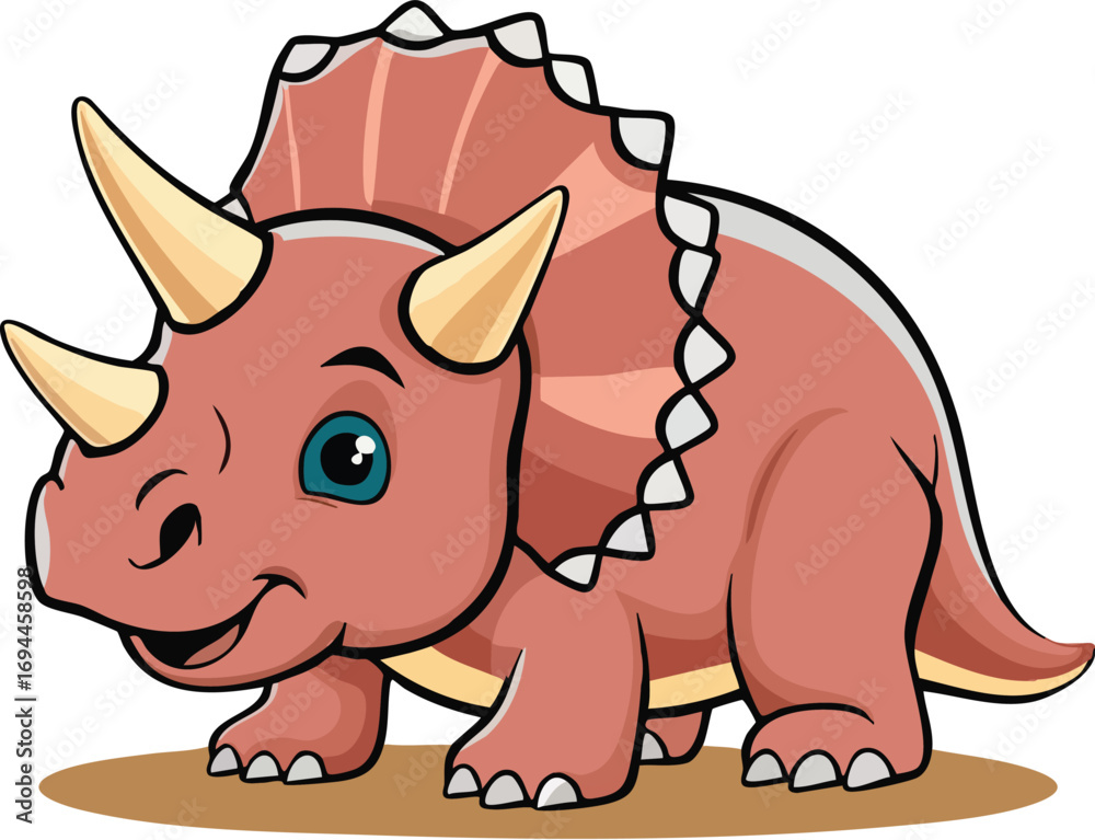 Naklejka premium Cartoon Dinosaur Clipart Cute Prehistoric Animal Illustration