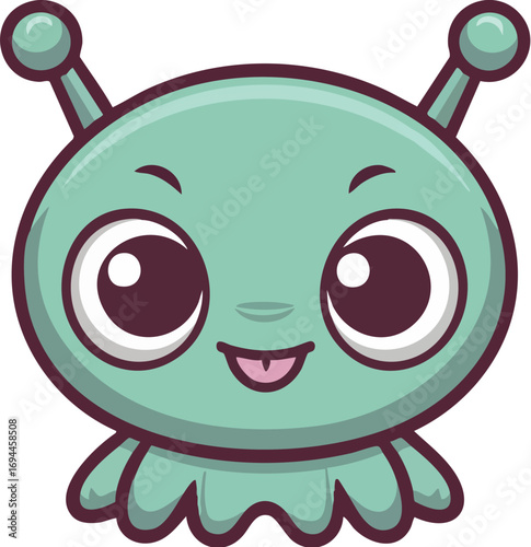 Cute Alien Character Clipart Kawaii Space Mascot Illustration
