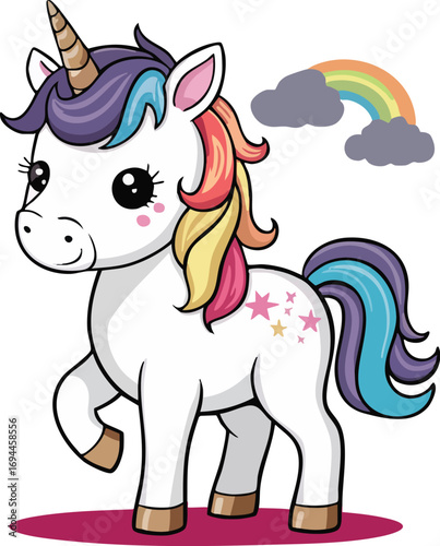 Magical Unicorn Clipart – Cute Fantasy Horse Illustration