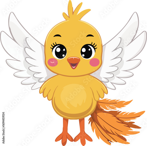 Cute Phoenix Bird Clipart – Fantasy Firebird Illustration