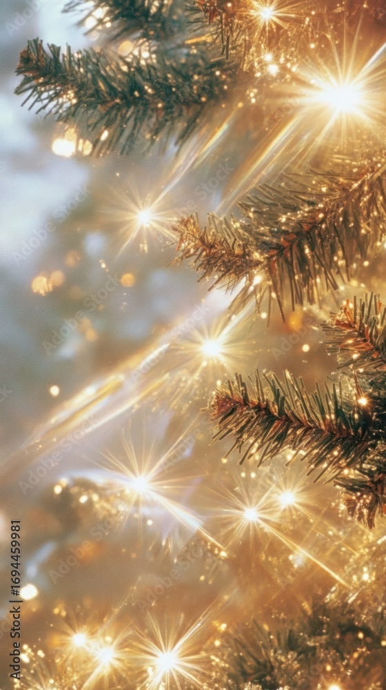 Fototapeta premium Aesthetic christmas tree chandelier decoration.