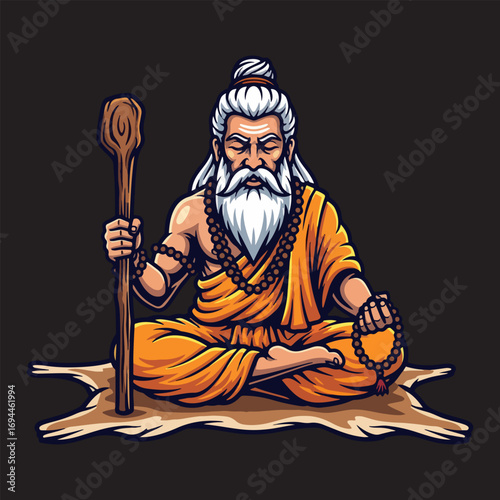 Illustration of the Hindu sage Rishi